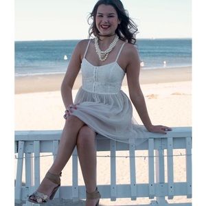 Lace Dress With Taupe Tulle- Like New